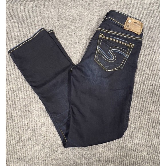 Silver Jeans Denim - Silver Jeans Women Pant 27x31(28x30) Suki Mid Slim Boot Super Stretch‎ Dark Wash